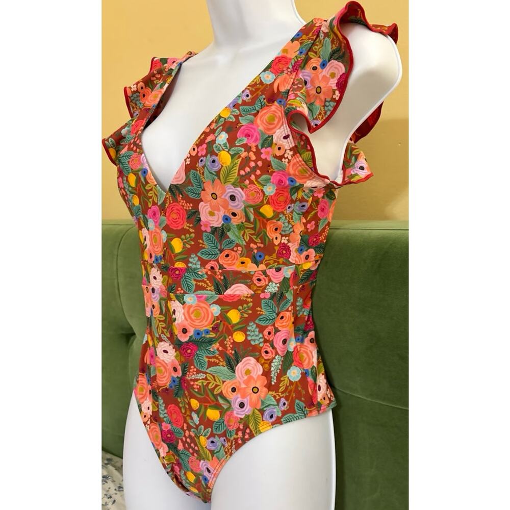 Summersalt Floral Ruffled One Piece Swimsuit EUC Plus Size 18 - Picture 2 of 9